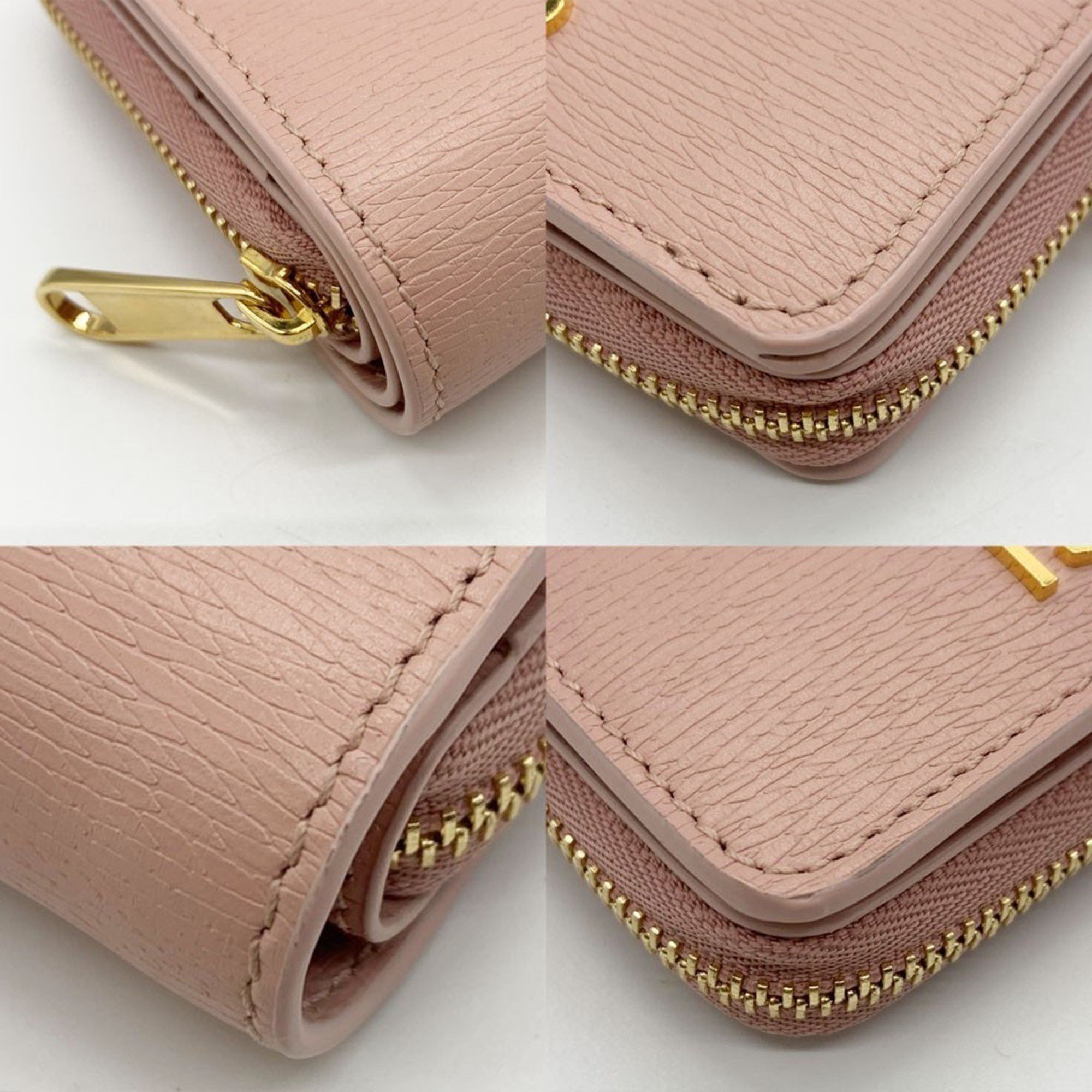 Gucci Gucci Script Mini Wallet Bi-fold Light Pink Leather Gold Ladies 772639 GUCCI Size ONE SIZE - 3 Thumbnail