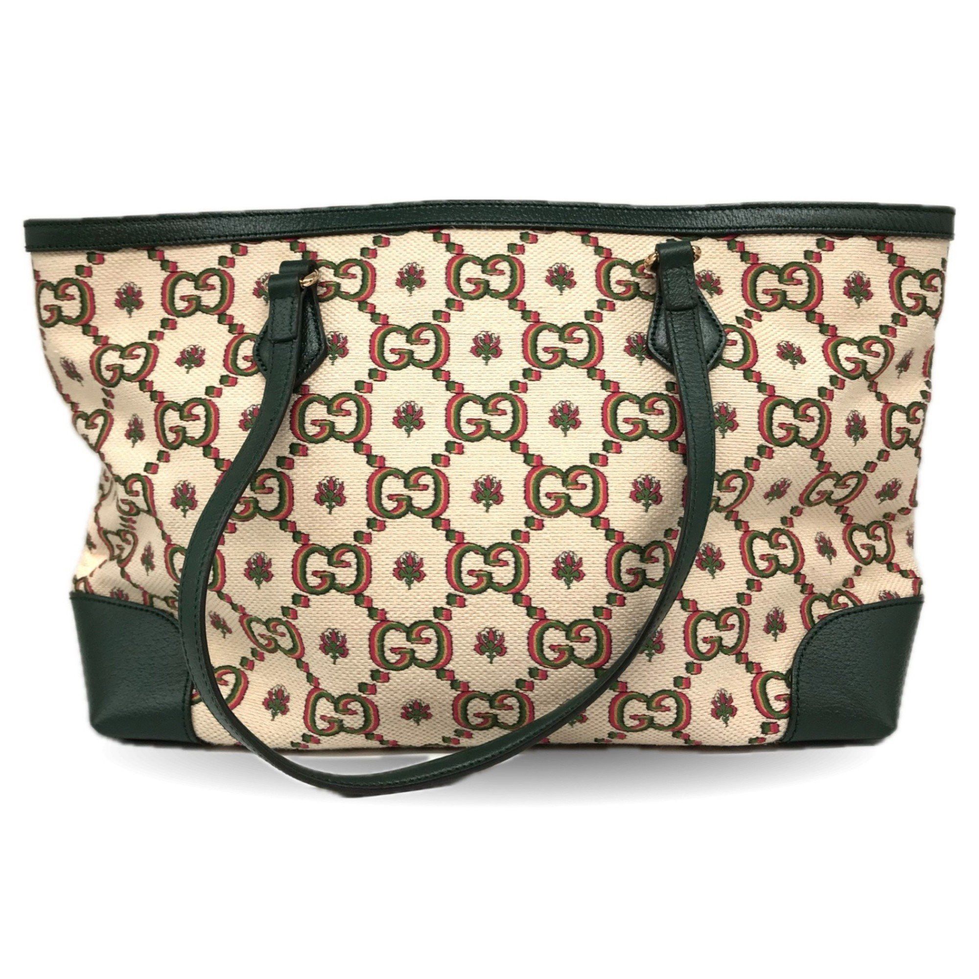 Gucci Gucci Ophidia GG Canvas Jacquard Tote Bag Green Leather Ladies 676681 GUCCI Size ONE SIZE - 2 Thumbnail
