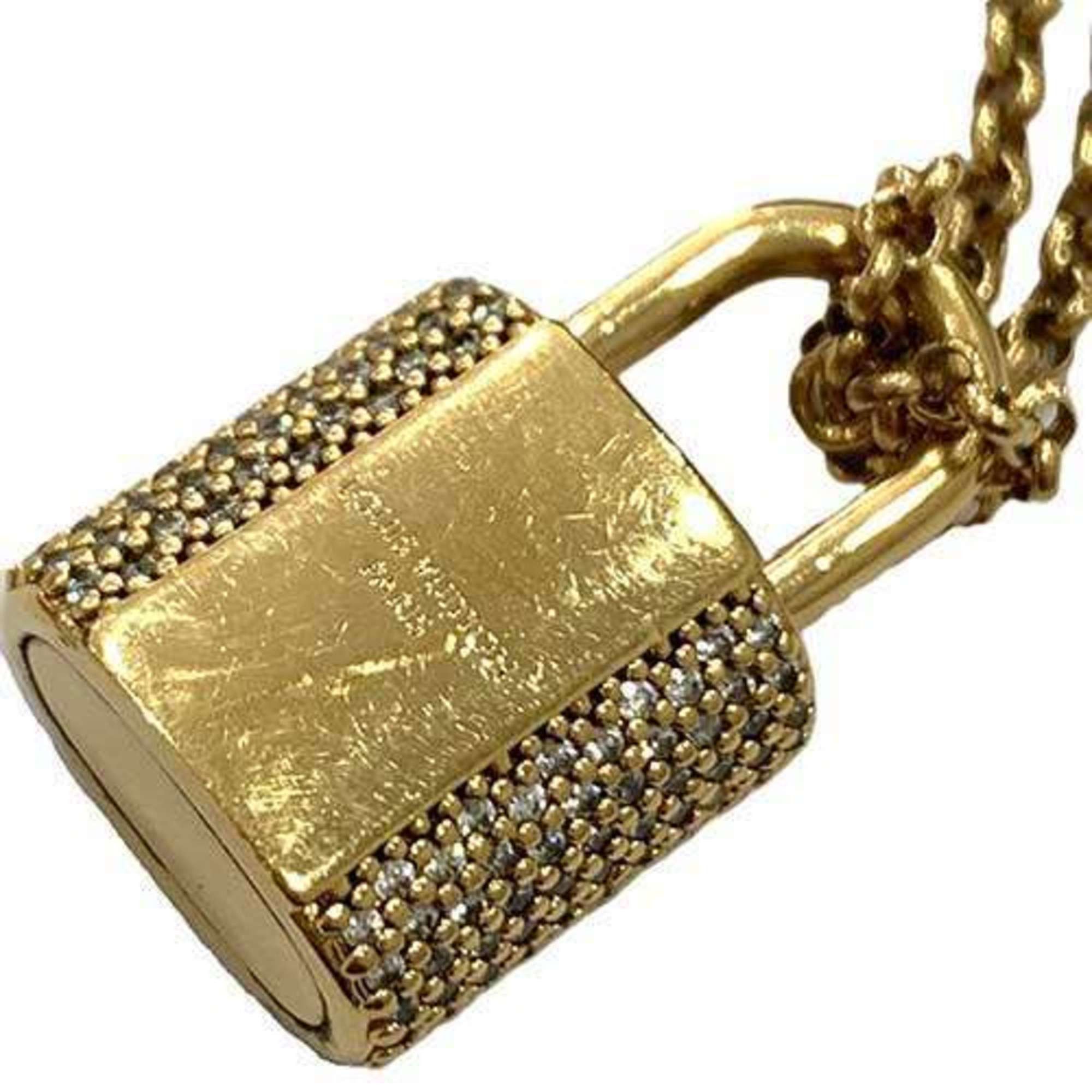 Louis Vuitton Louis Vuitton LV Padlock Necklace M01593 Gold Rhinestone Women's LOUIS VUITTON Size ONE SIZE - 7 Thumbnail