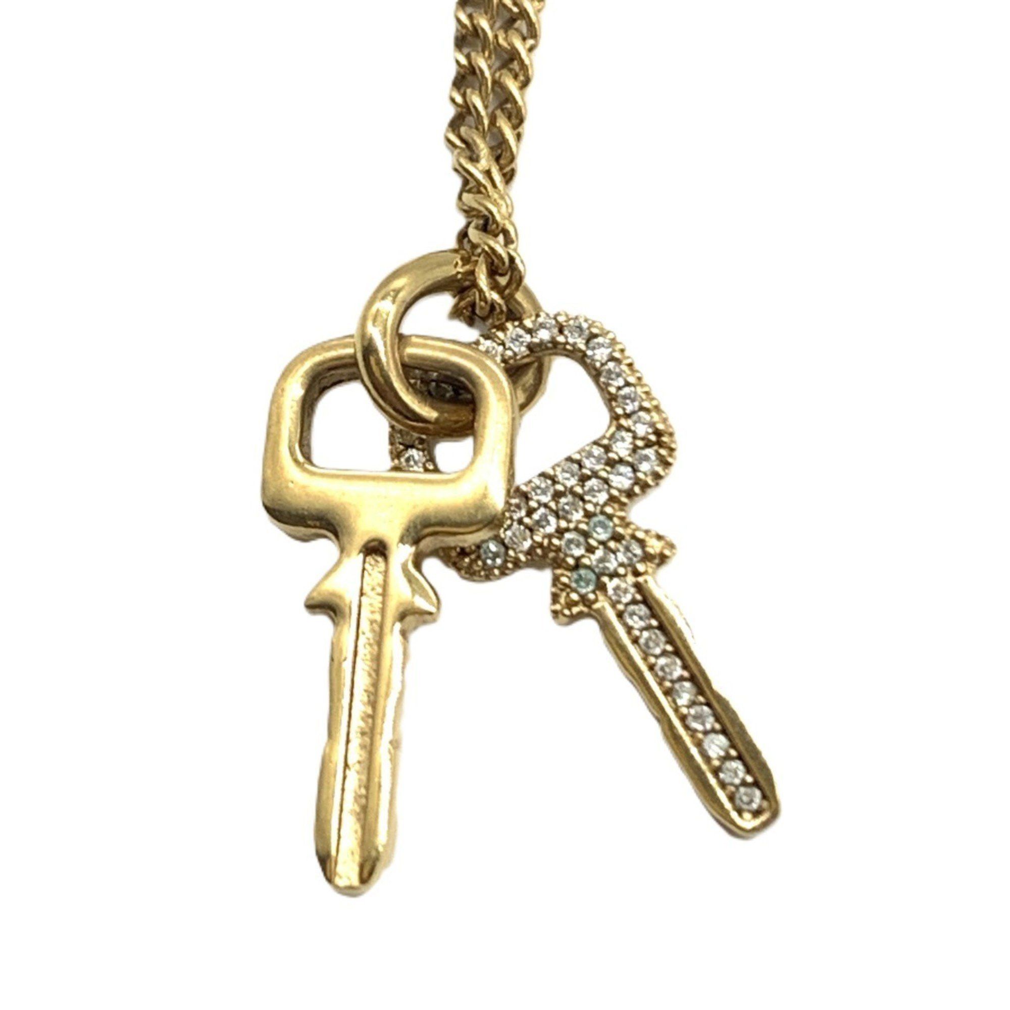 Louis Vuitton Louis Vuitton LV Padlock Necklace M01593 Gold Rhinestone Women's LOUIS VUITTON Size ONE SIZE - 5 Thumbnail