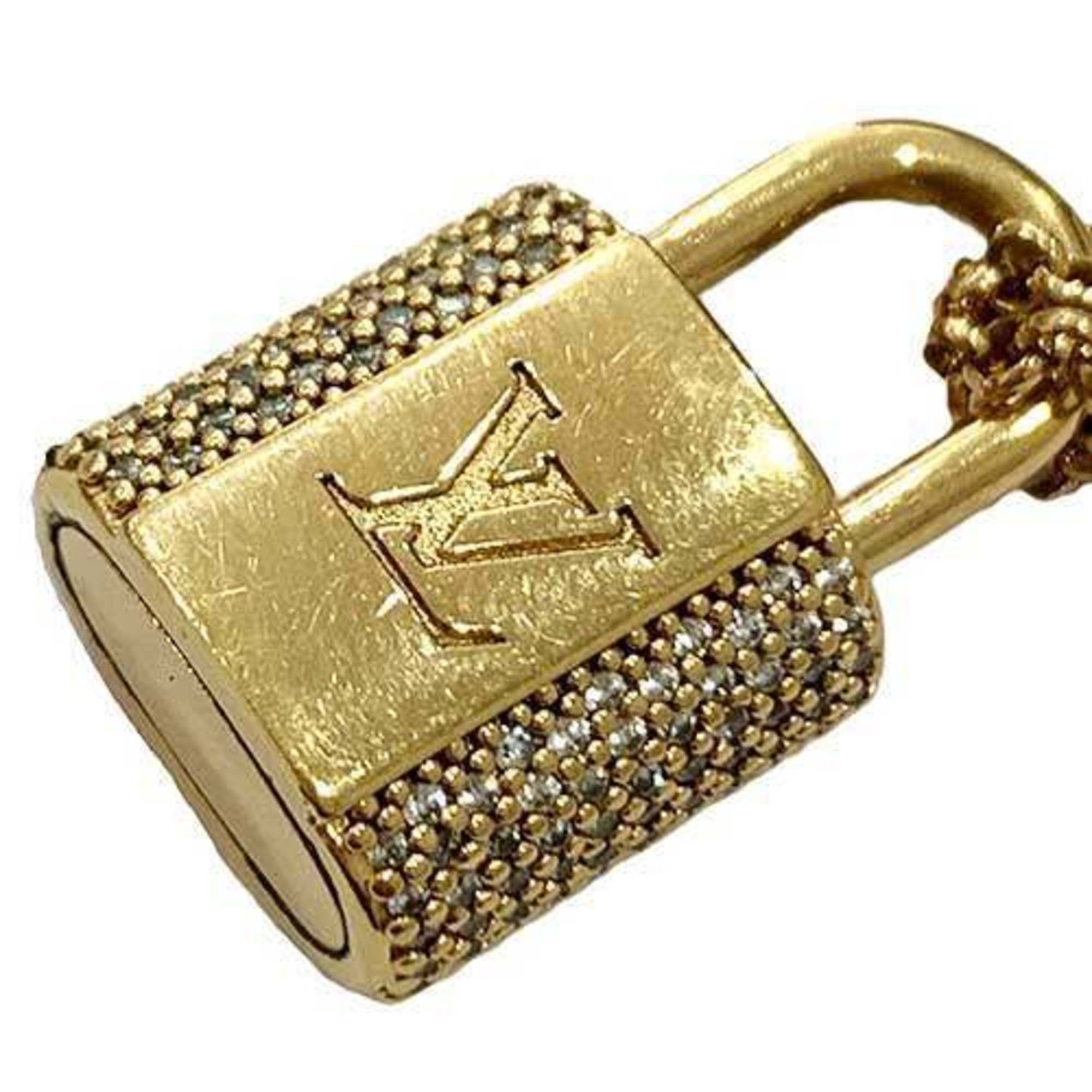 Louis Vuitton Louis Vuitton LV Padlock Necklace M01593 Gold Rhinestone Women's LOUIS VUITTON Size ONE SIZE - 6 Thumbnail