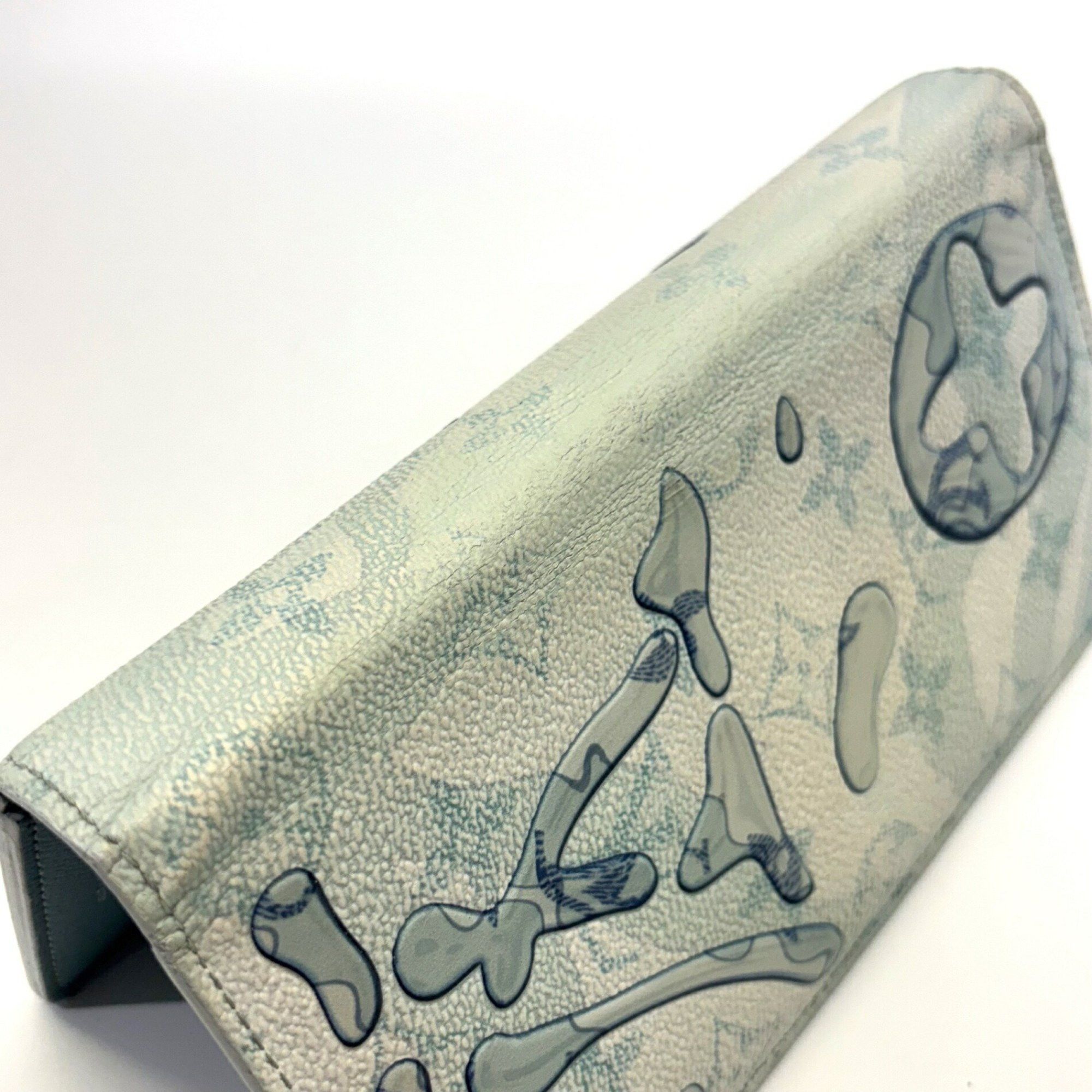 Louis Vuitton Louis Vuitton Monogram Aqua Garden Portefeuille Brazza Bi-fold Long Wallet Blue Leather M82306 LOUIS VUITTON Size ONE SIZE - 7 Thumbnail