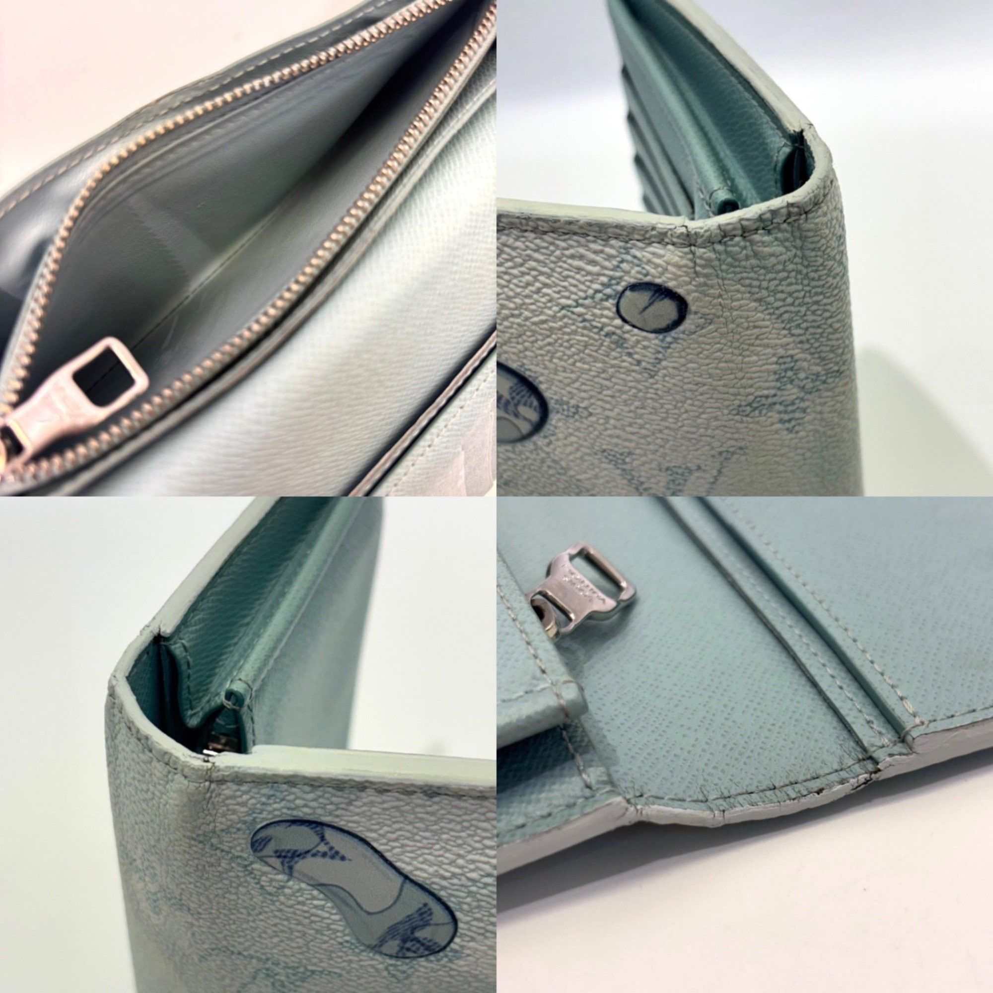 Louis Vuitton Louis Vuitton Monogram Aqua Garden Portefeuille Brazza Bi-fold Long Wallet Blue Leather M82306 LOUIS VUITTON Size ONE SIZE - 6 Thumbnail
