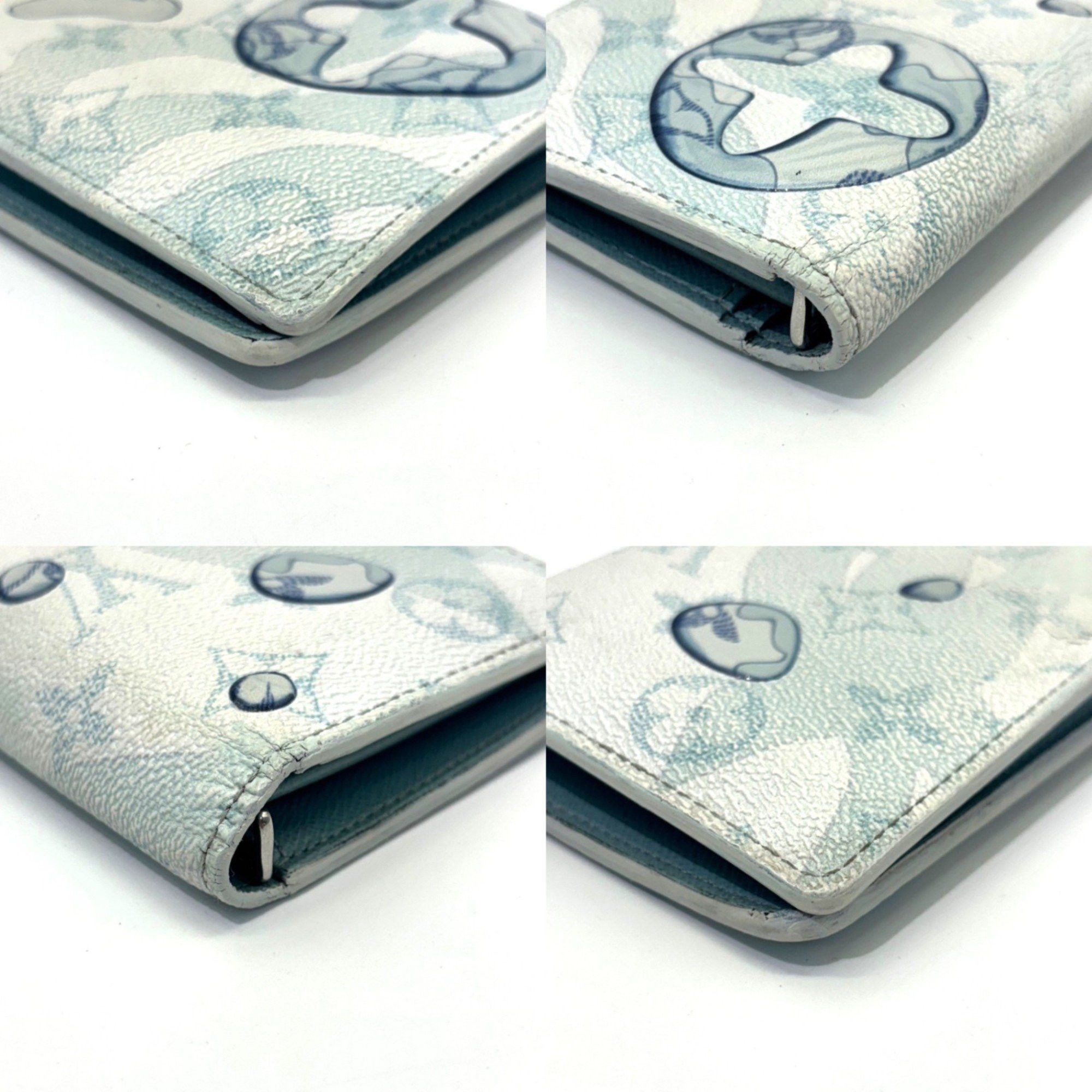 Louis Vuitton Louis Vuitton Monogram Aqua Garden Portefeuille Brazza Bi-fold Long Wallet Blue Leather M82306 LOUIS VUITTON Size ONE SIZE - 4 Thumbnail