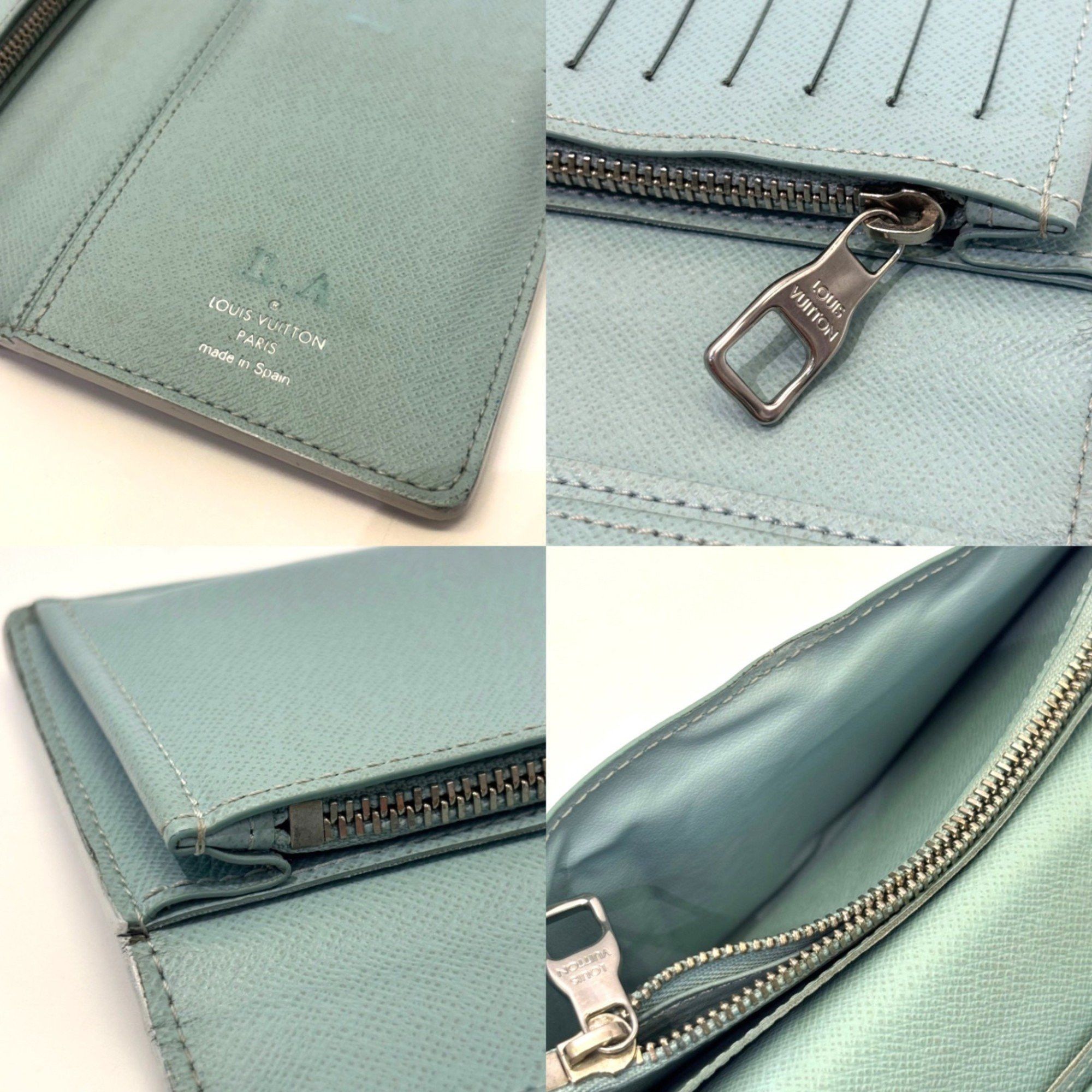 Louis Vuitton Louis Vuitton Monogram Aqua Garden Portefeuille Brazza Bi-fold Long Wallet Blue Leather M82306 LOUIS VUITTON Size ONE SIZE - 5 Thumbnail