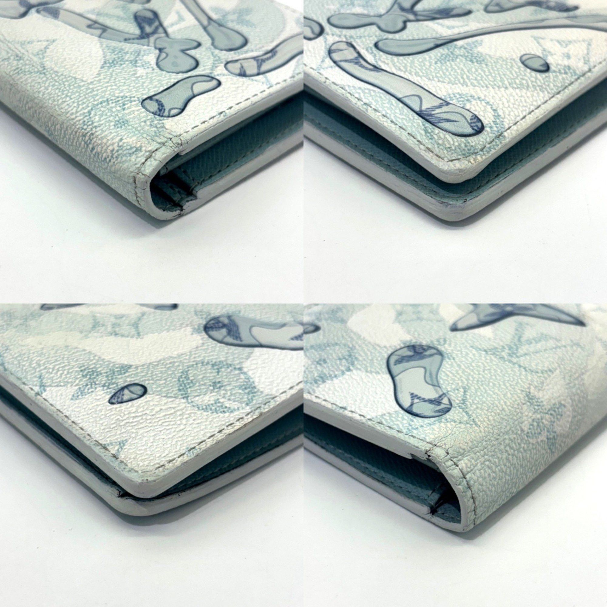 Louis Vuitton Louis Vuitton Monogram Aqua Garden Portefeuille Brazza Bi-fold Long Wallet Blue Leather M82306 LOUIS VUITTON Size ONE SIZE - 3 Thumbnail