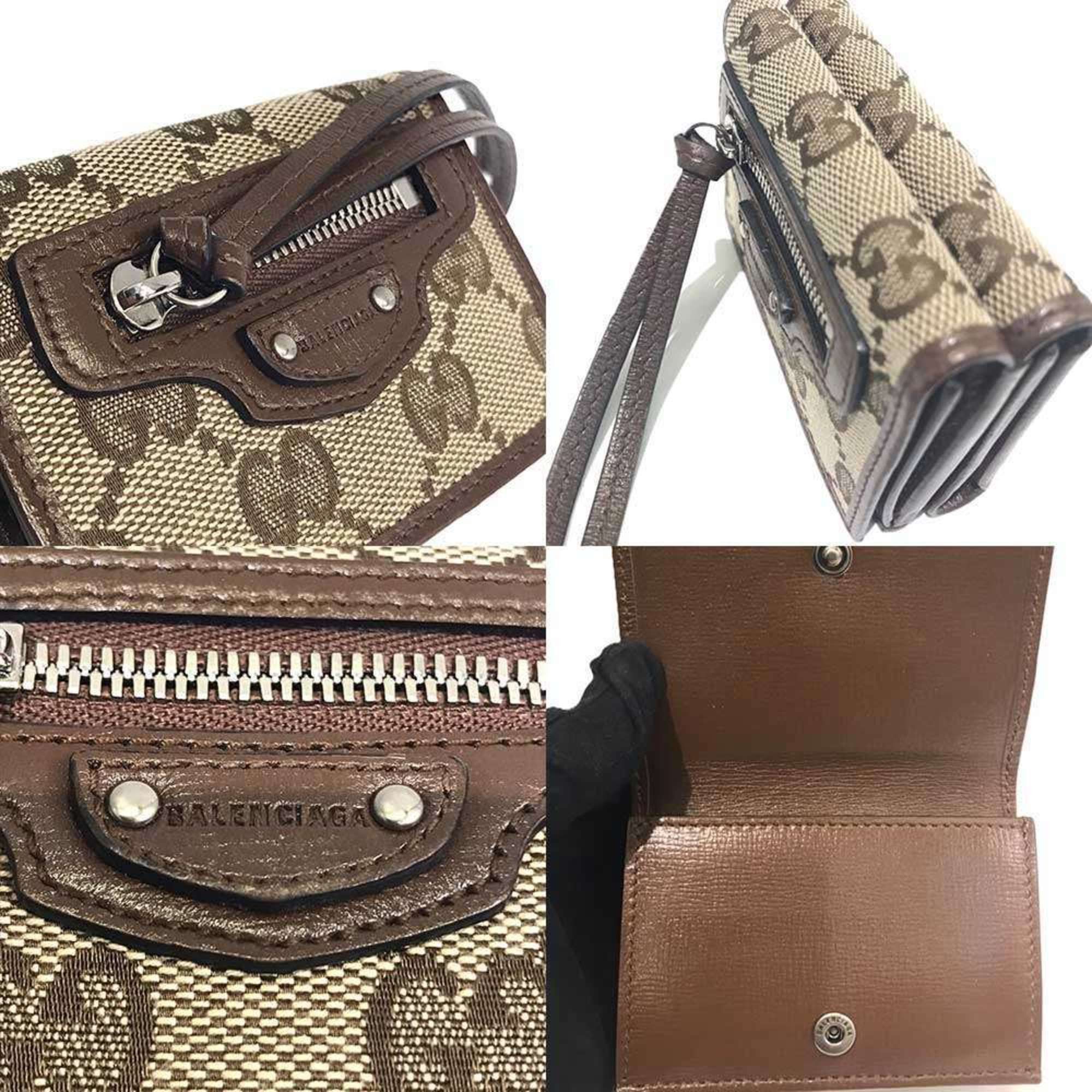 Gucci Gucci GG Neo Classic Compact Wallet Hacker Canvas x Leather 681708 Tri-fold GUCCI BALENCIAGA Size ONE SIZE - 4 Thumbnail