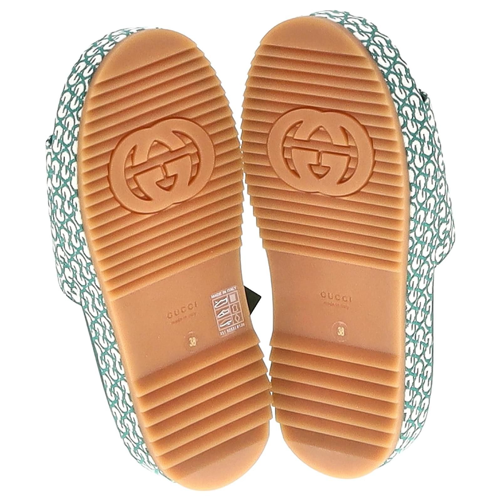 Gucci gucci platform slide sandals in green canvas Size US 6 / IT 36 - 6 Thumbnail