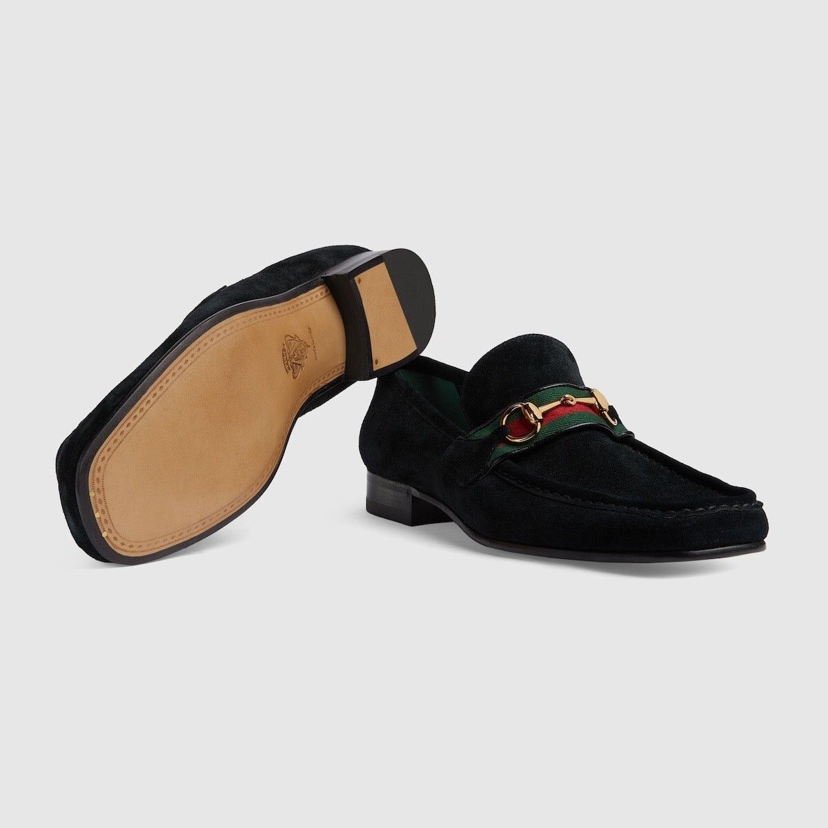 Gucci horsebit web suede loafers Size US 9 / EU 42 - 3 Thumbnail