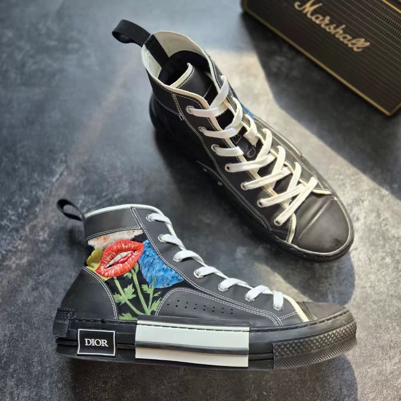 Dior DIOR High-Top Black Floral Sneakers Size 41 Size US 10 / EU 43 - 5 Thumbnail