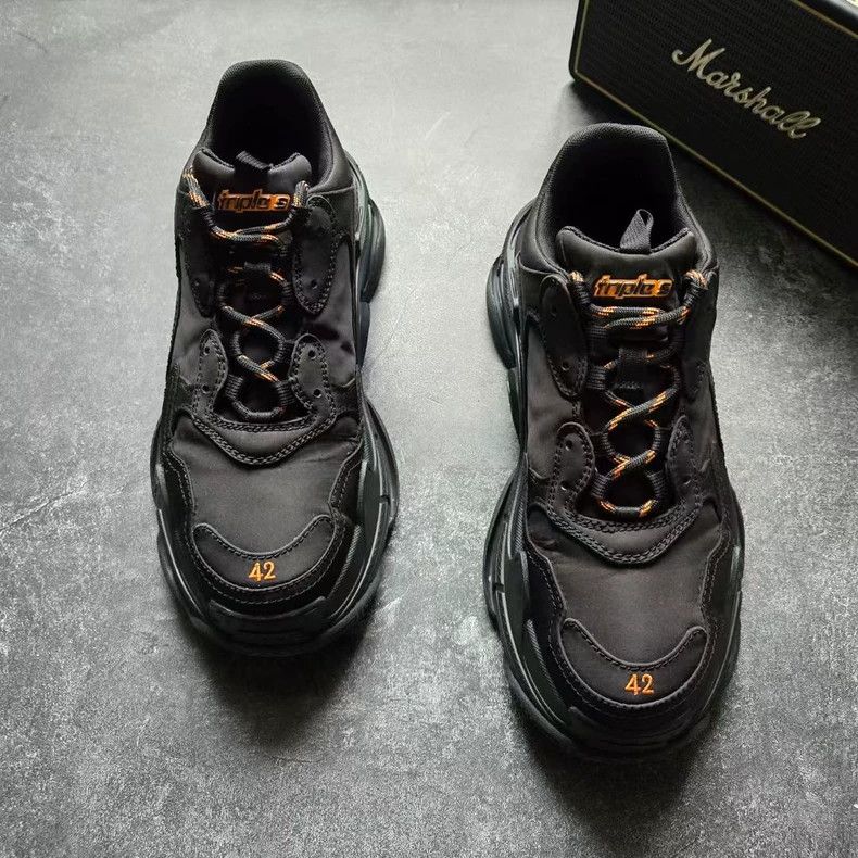 Balenciaga Balenciaga Triple S Nylon Black Orange Sneakers Size US 9 / EU 42 - 3 Thumbnail