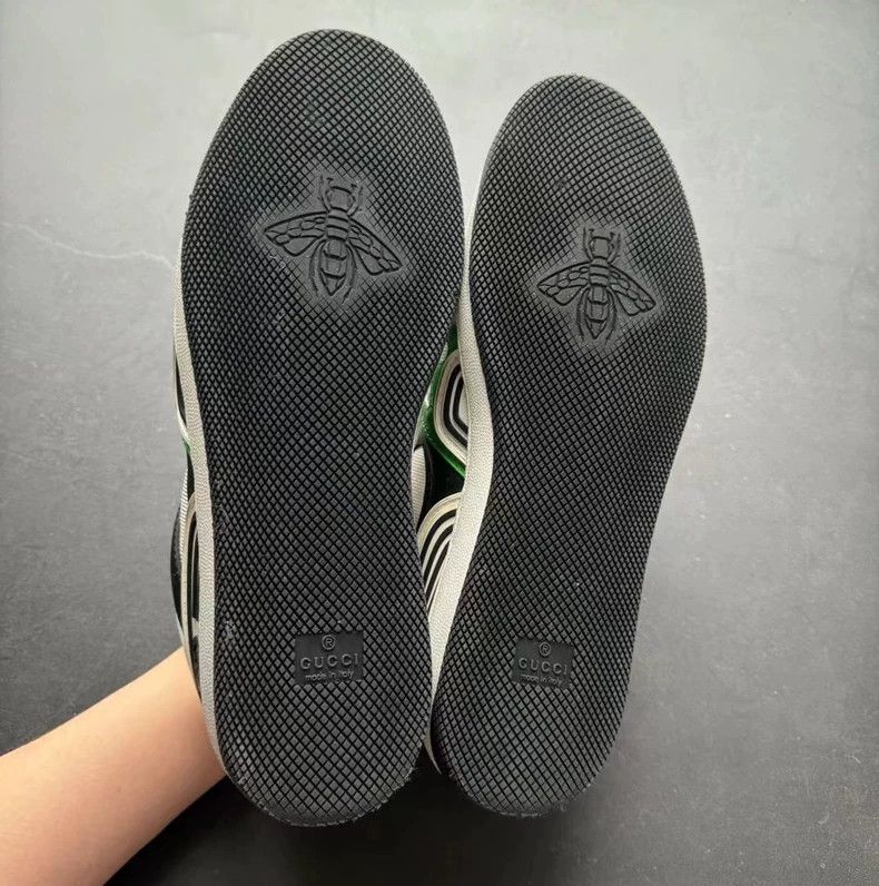 Gucci Gucci Basket Low Sneakers Black White Green Size US 9.5 / EU 42-43 - 6 Thumbnail