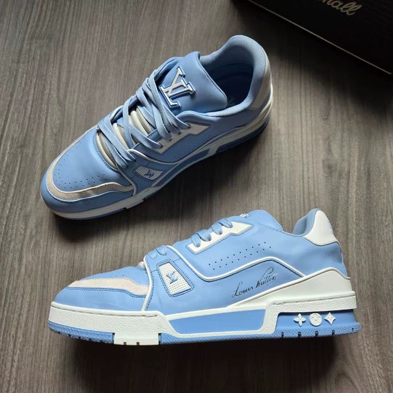 Louis Vuitton Louis Vuitton LV Trainer Blue Sneakers Size US 8 / EU 41 - 2 Thumbnail