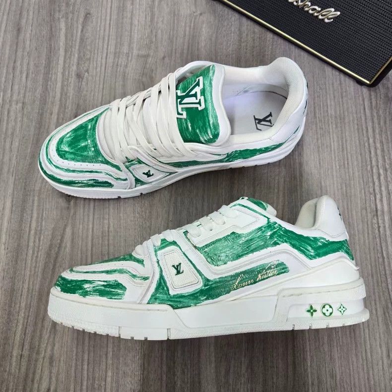 Louis Vuitton LOUIS VUITTON LV TRAINER Green White Sneakers Size US 8.5 / EU 41-42 - 2 Thumbnail