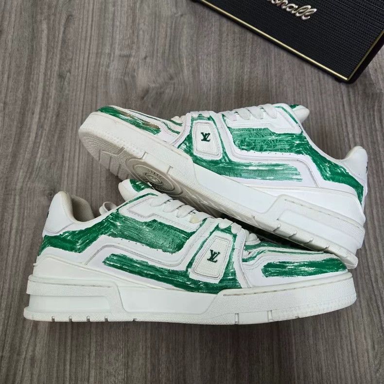 Louis Vuitton LOUIS VUITTON LV TRAINER Green White Sneakers Size US 8.5 / EU 41-42 - 5 Thumbnail
