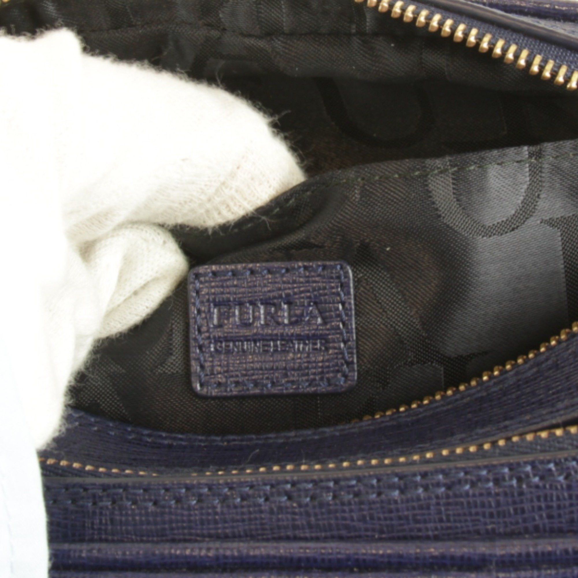 Furla Furla Shoulder Bag Double Zip Blue Leather Women's Size ONE SIZE - 8 Thumbnail