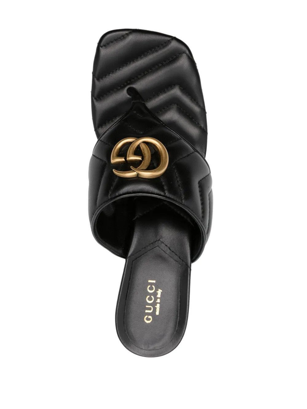 Gucci double G leather thong sandal black Size US 9 / IT 39 - 4 Thumbnail