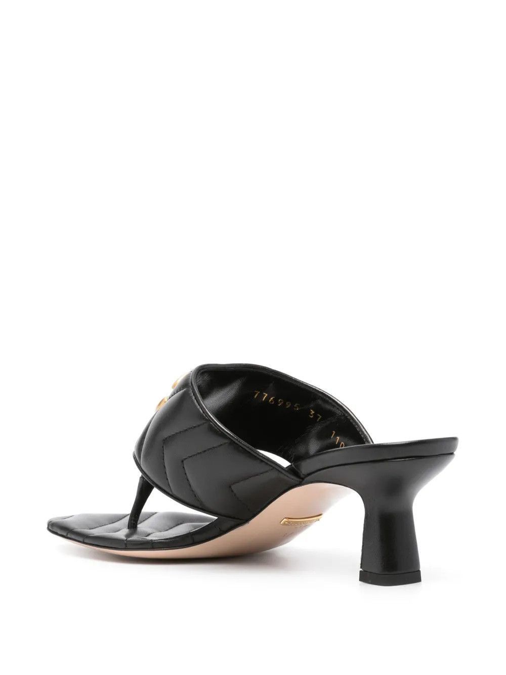 Gucci double G leather thong sandal black Size US 12 / IT 42 - 3 Thumbnail