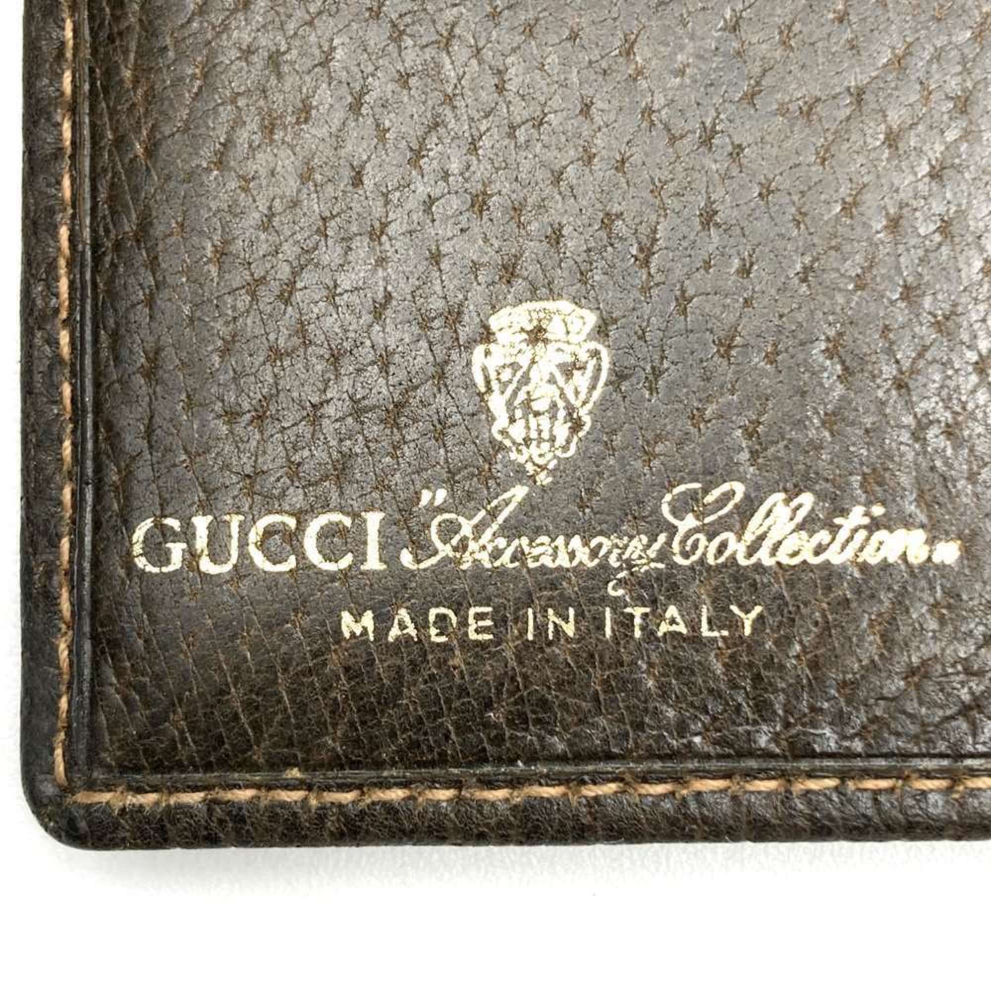 Gucci GUCCI Old Gucci Sherry Line Bi-fold Wallet Vintage Retro GG Supreme Canvas Leather Brown Men's Women's Size ONE SIZE - 9 Thumbnail
