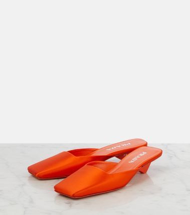 Prada $1.4K VALUE prada satin square toe mule sandals in orange Size US 10 / IT 40 - 4 Thumbnail