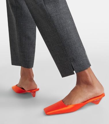Prada $1.4K VALUE prada satin square toe mule sandals in orange Size US 12 / IT 42 - 3 Thumbnail