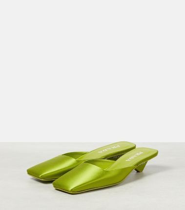 Prada $1.4K VALUE prada satin square toe mule sandals in green Size US 9 / IT 39 - 4 Thumbnail