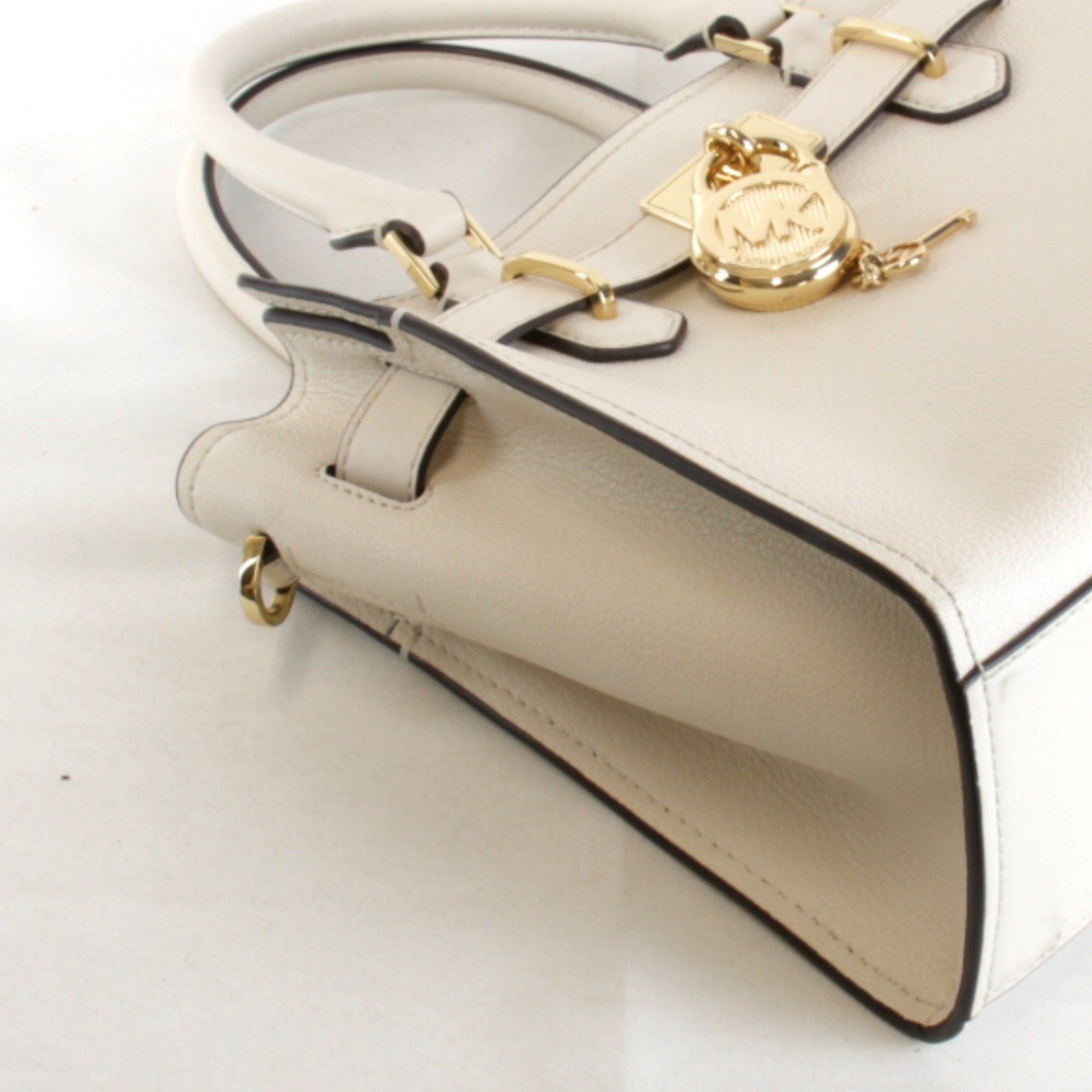 Michael Kors Michael Kors Satchel Medium 2way Shoulder Bag Handbag Leather Beige Women's Size ONE SIZE - 4 Thumbnail
