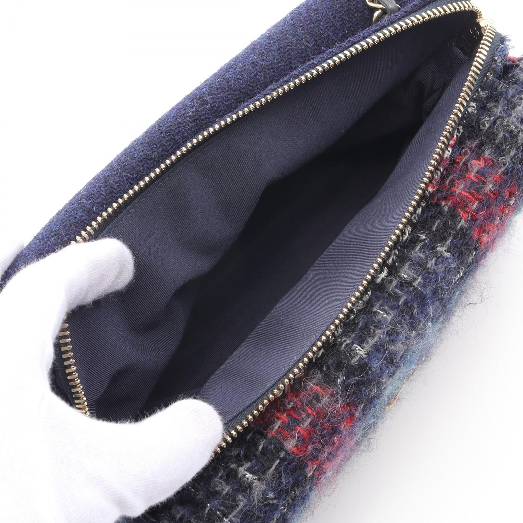 Chanel Chanel Chanel W Flap Leather Fabric Shoulder Bag Leather Shoulder Bag Size ONE SIZE - 3 Thumbnail