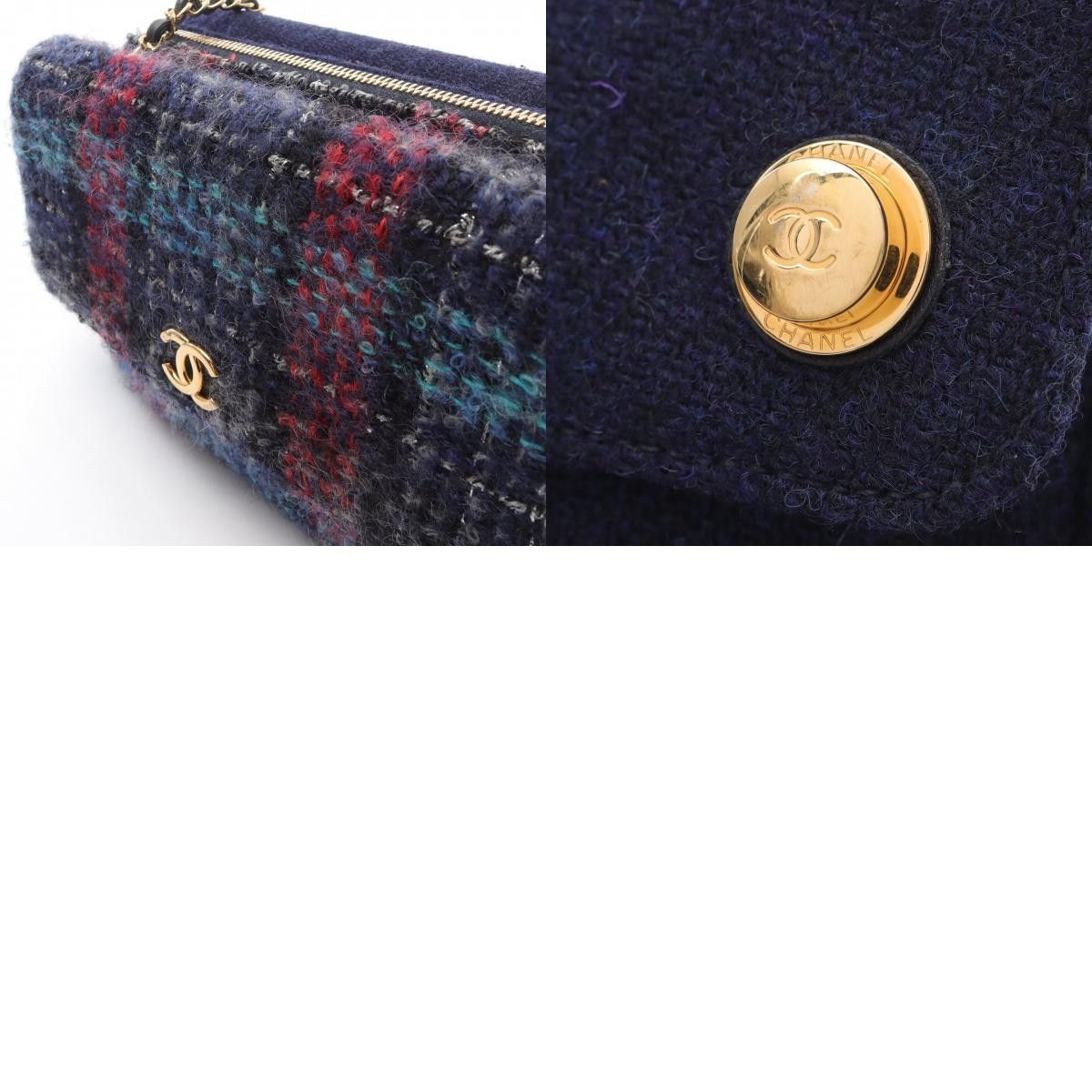 Chanel Chanel Chanel W Flap Leather Fabric Shoulder Bag Leather Shoulder Bag Size ONE SIZE - 10 Thumbnail