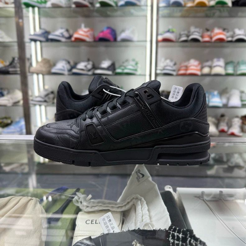 Louis Vuitton LOUIS VUITTON LV TRAINER Black Sneakers UK8.5 Size US 9.5 / EU 42-43 - 5 Thumbnail