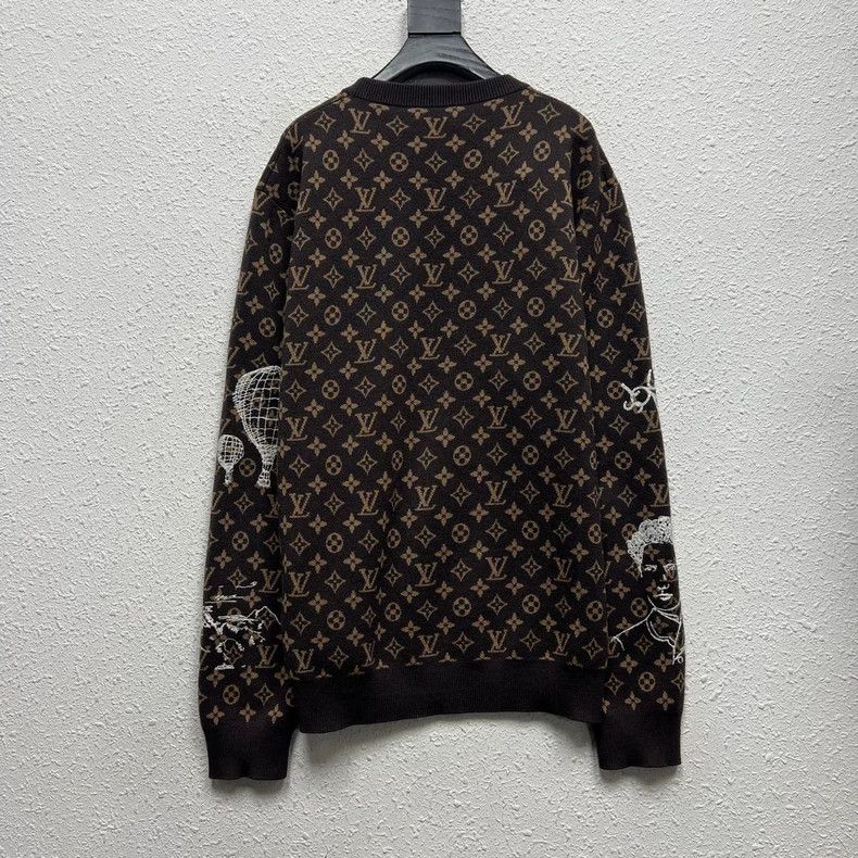 Louis Vuitton Louis Vuitton Monogram Embroidered Wool Sweater Size US XL / EU 56 / 4 - 2 Thumbnail