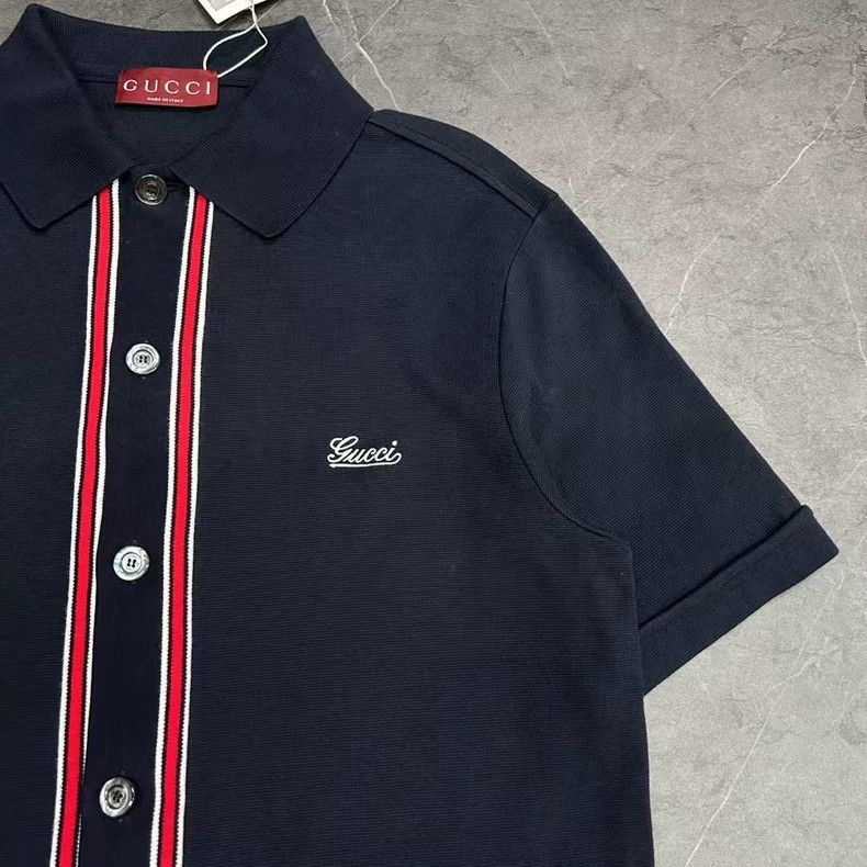 Gucci GUCCI Striped Short Sleeve Polo Shirt Size US M / EU 48-50 / 2 - 3 Thumbnail