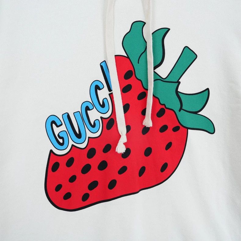 Gucci Gucci Strawberry Print Hooded Sweatshirt Size US L / EU 52-54 / 3 - 4 Thumbnail