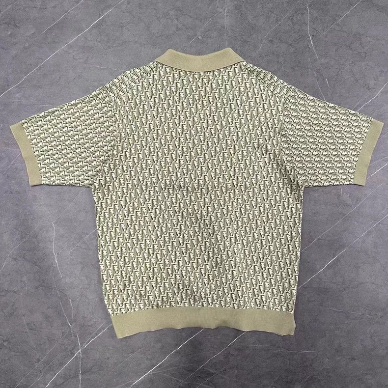 Dior New Dior Olive Green Knitted Polo Shirt Size US XL / EU 56 / 4 - 2 Thumbnail