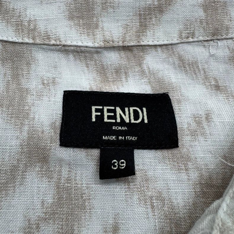 Fendi Fendi Double F Print Linen Shirt-yf Size US L / EU 52-54 / 3 - 3 Thumbnail