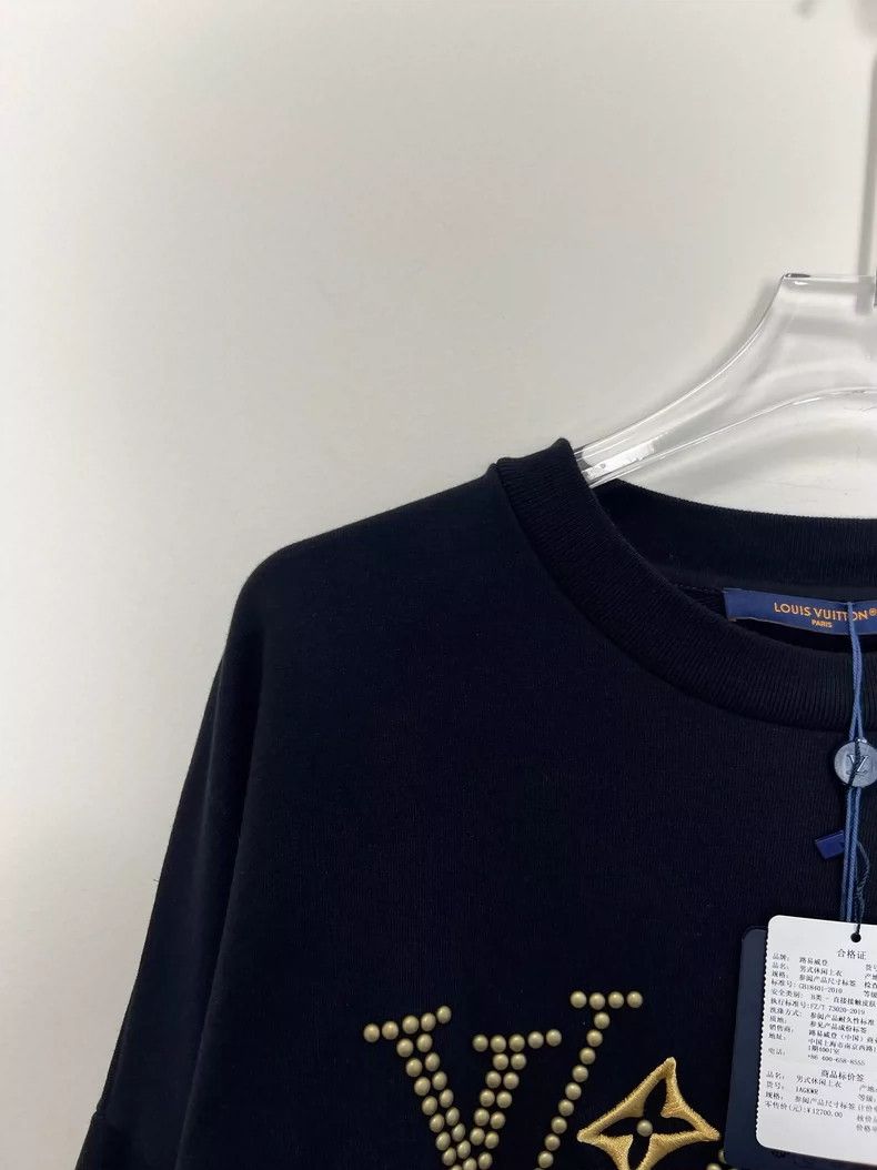 Louis Vuitton Black Studded Letter Sweatshirt XL Size-yf Size US XL / EU 56 / 4 - 4 Thumbnail