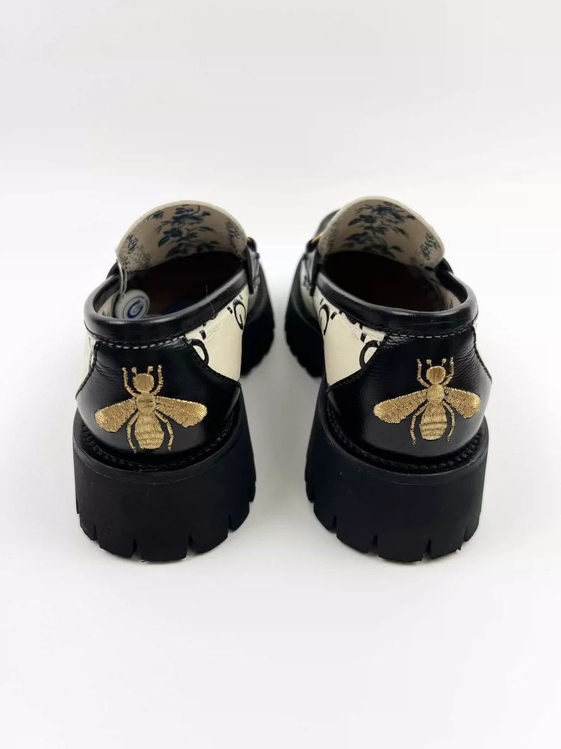 Gucci Gucci White Bee Embroidered Loafers-yf Size US 7.5 / EU 40-41 - 4 Thumbnail