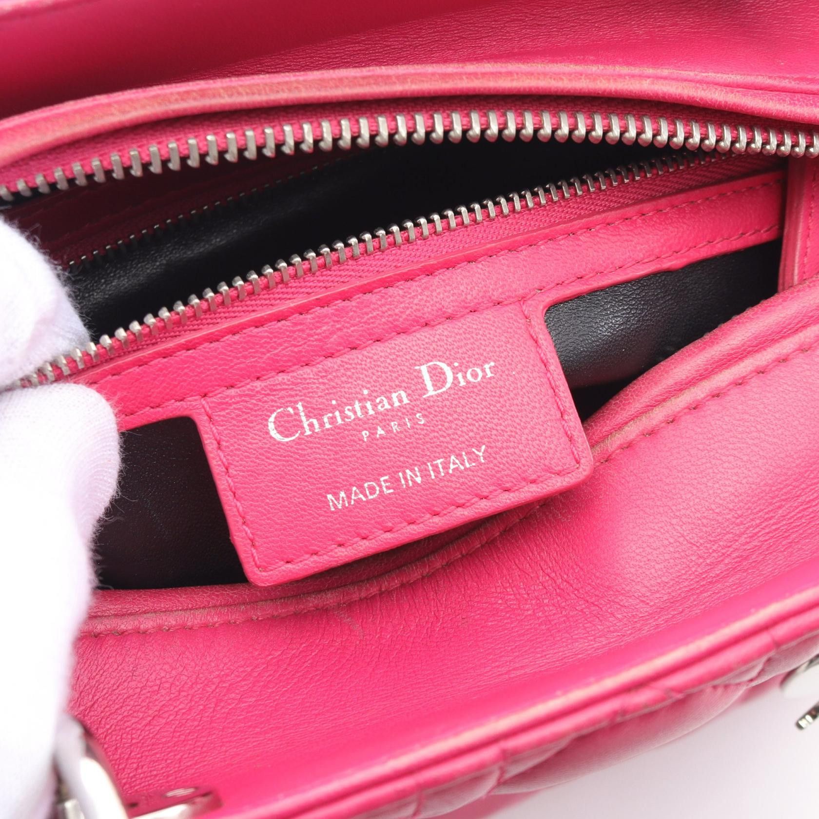 Dior Dior Dior LADY DIOR Leather Handbag Leather Handbag Size ONE SIZE - 4 Thumbnail