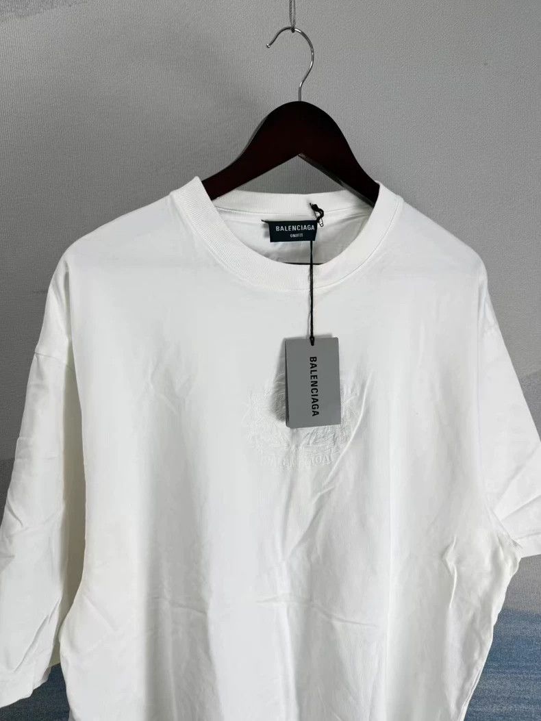 Balenciaga Balenciaga White Glow Double B Short Sleeve Tee-yf Size US M / EU 48-50 / 2 - 2 Thumbnail