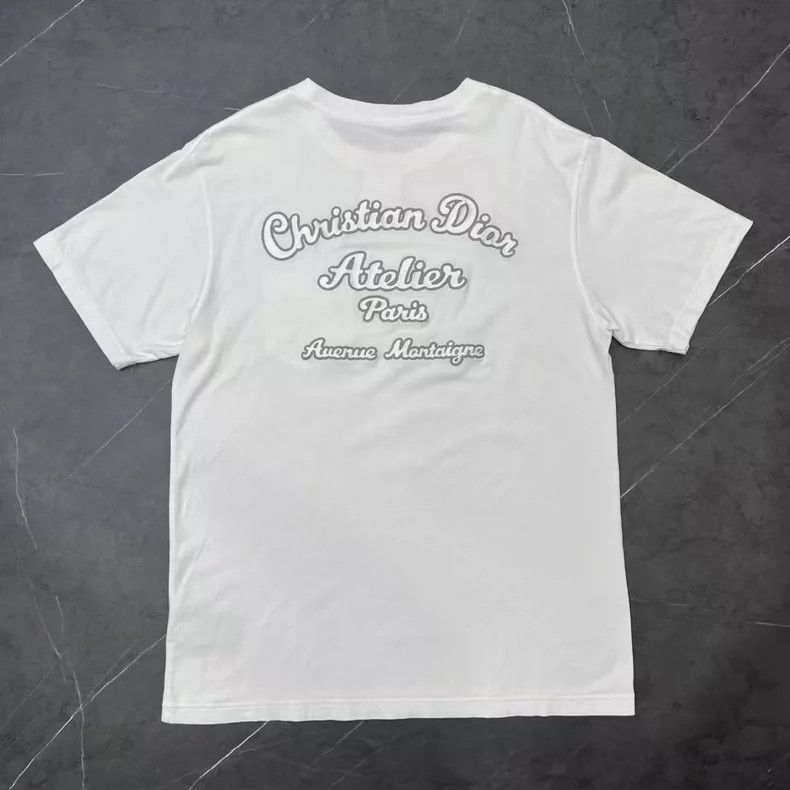 Tシャツ(半袖+袖なし) c30 Christian Dior Embroidered Emblem Short Sleeve T-Shirtu02t CHRISTIAN DIOR || Dior Letter Logo Embroidery Short Sleeve Unisex