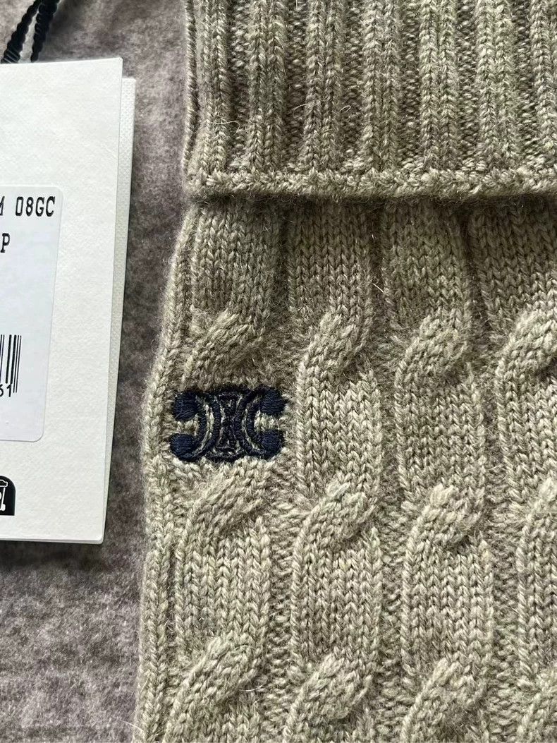 Celine Celine Cable Knit Wool Gloves-yf Size ONE SIZE - 3 Thumbnail