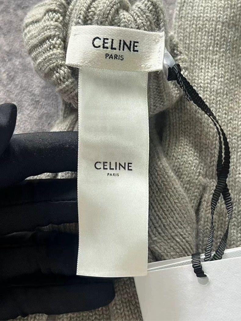 Celine Celine Cable Knit Wool Gloves-yf Size ONE SIZE - 5 Thumbnail