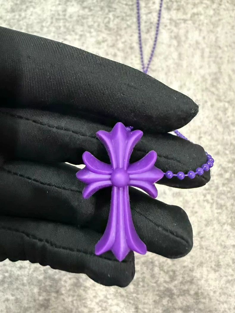 Chrome Hearts Chrome Hearts Purple Resin Cross Necklace-yf Size ONE SIZE - 2 Thumbnail