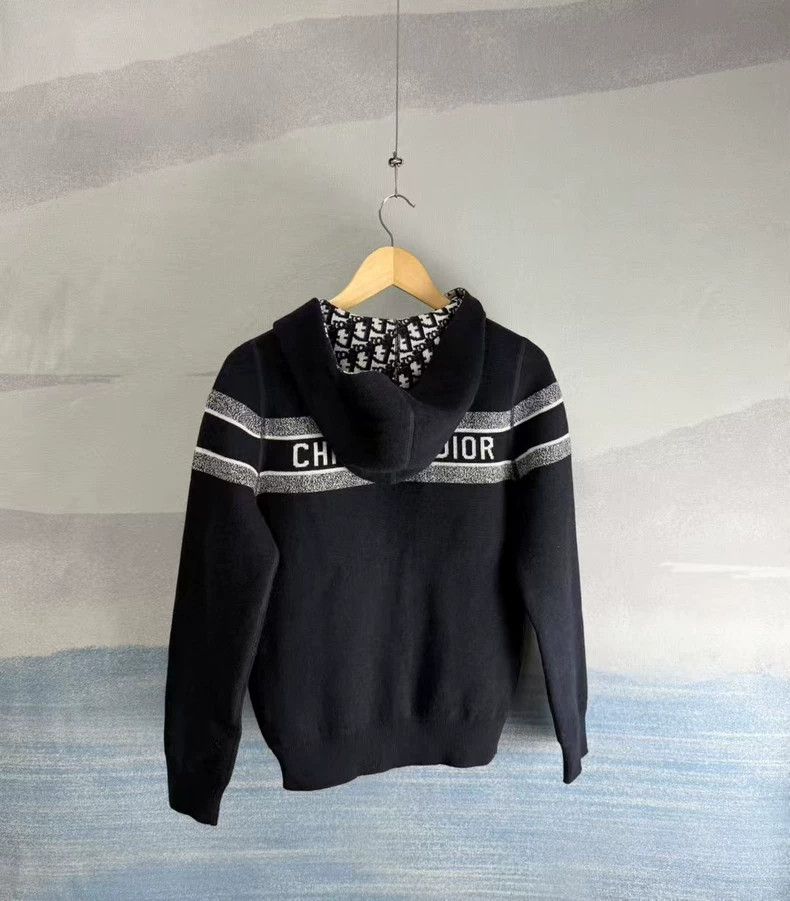 Dior Dior Navy Blue Cashmere Hooded Jacket-yf Size US S / EU 44-46 / 1 - 3 Thumbnail