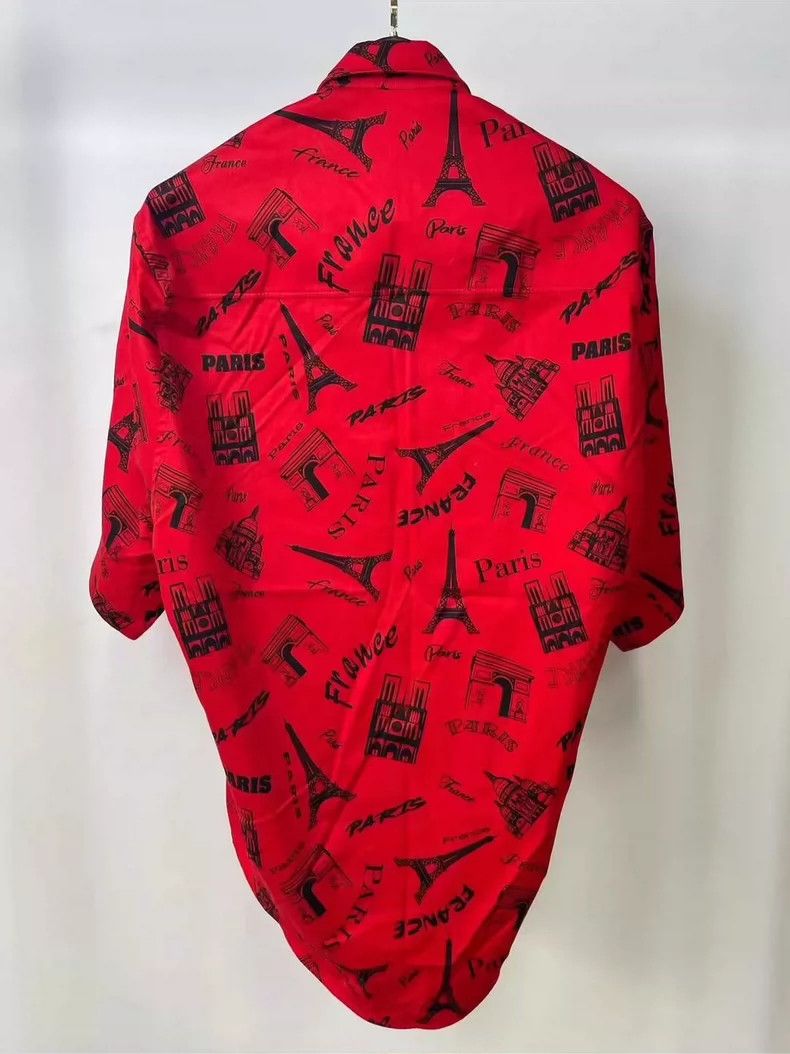 Balenciaga Balenciaga Red Eiffel Tower Shirt-yf Size US M / EU 48-50 / 2 - 2 Thumbnail