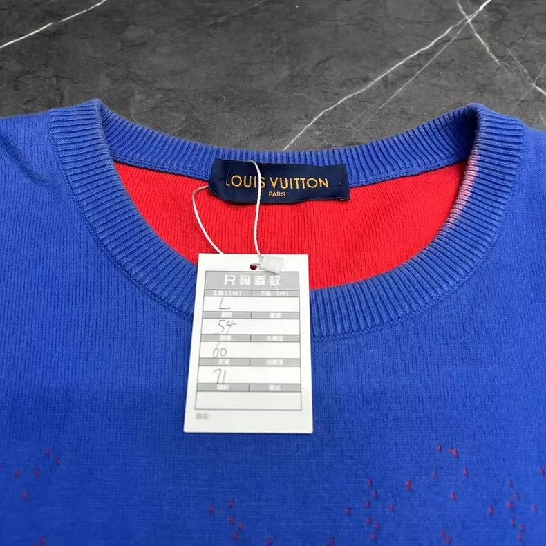 Louis Vuitton Louis Vuitton Blue Red Knit Sweater Size L-yf Size US L / EU 52-54 / 3 - 5 Thumbnail
