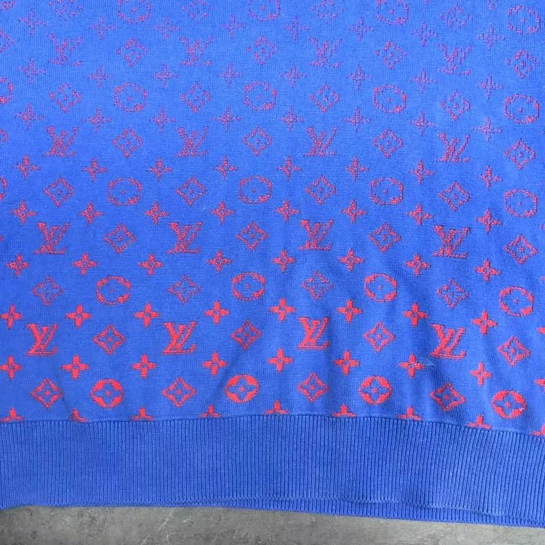 Louis Vuitton Louis Vuitton Blue Red Knit Sweater Size L-yf Size US L / EU 52-54 / 3 - 2 Thumbnail