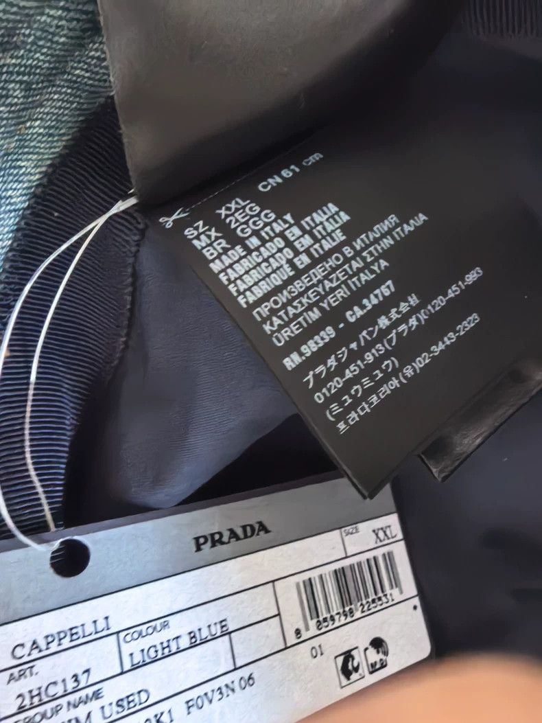 Prada Prada Denim Fisherman Hat Brand New Tag-yf Size ONE SIZE - 4 Thumbnail