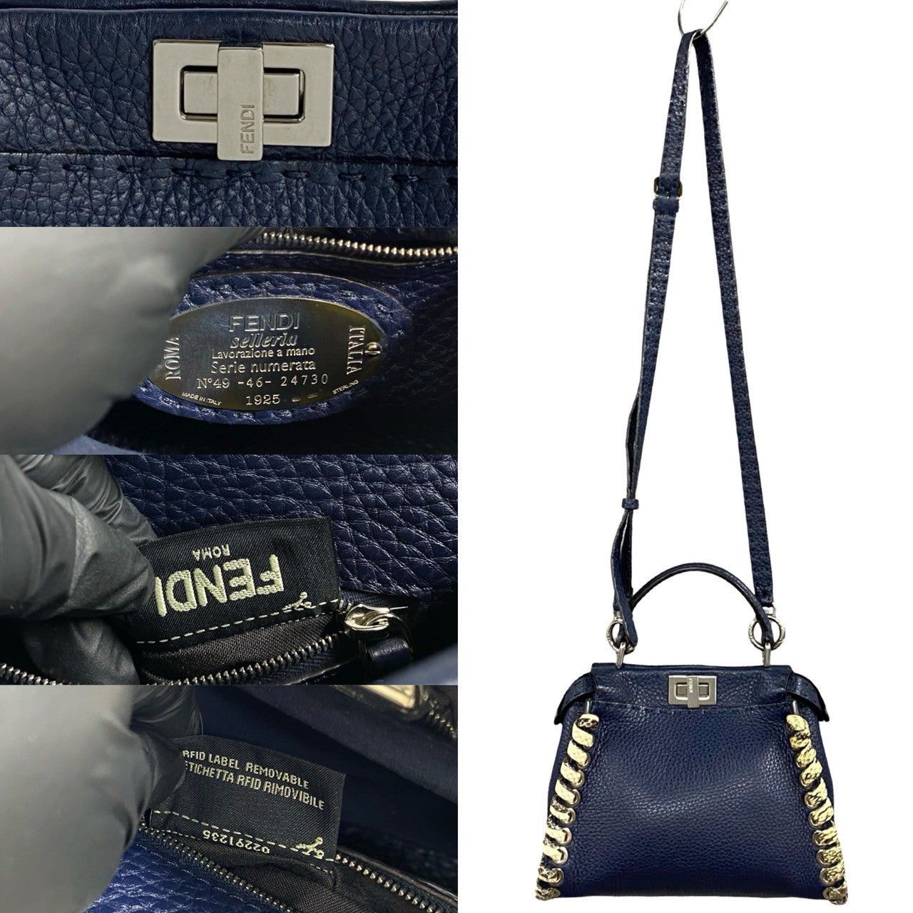 Fendi Fendi Shoulder Bag Blue Leather - Exotic Size ONE SIZE - 3 Thumbnail