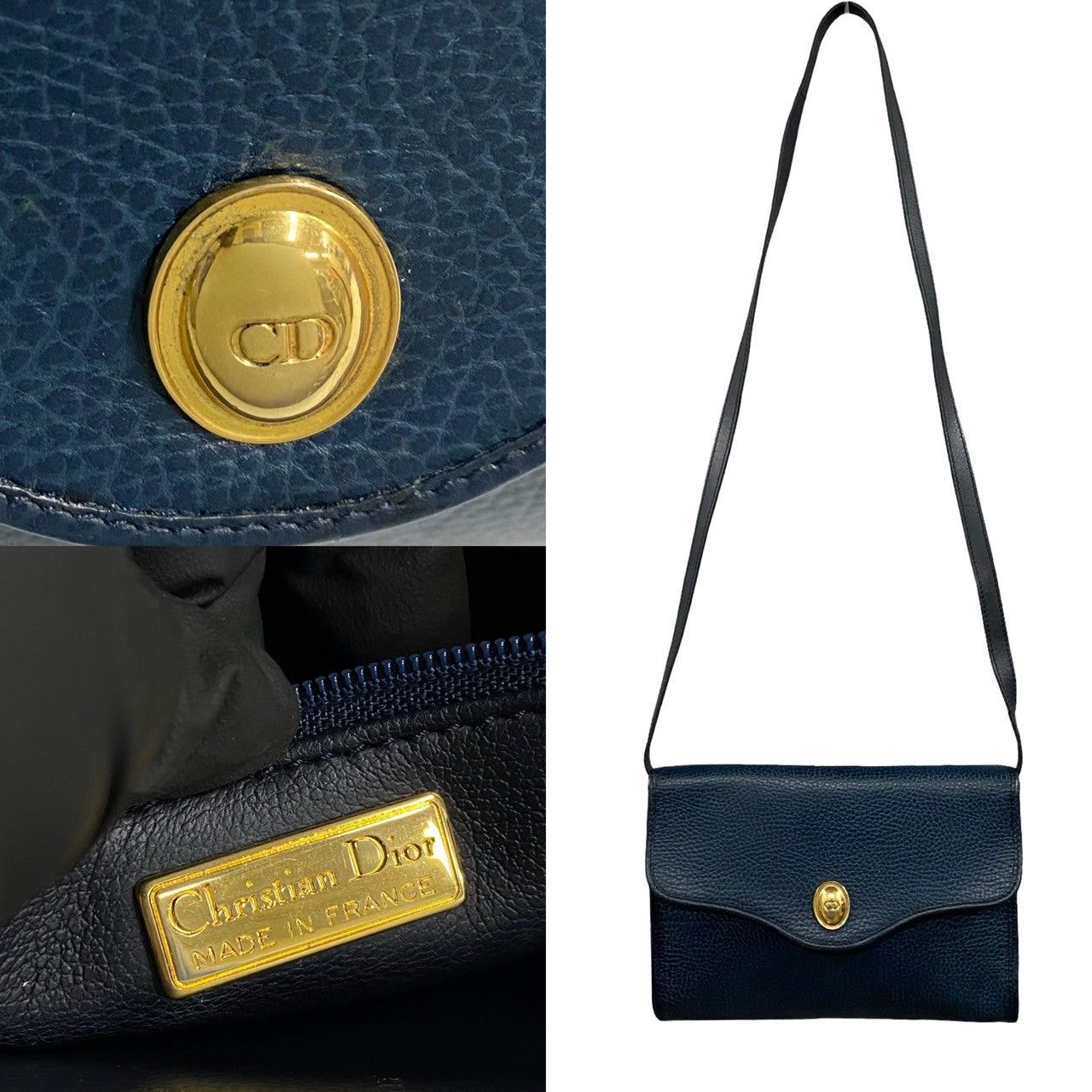 Dior Dior Shoulder Bag Blue Leather Size ONE SIZE - 3 Thumbnail